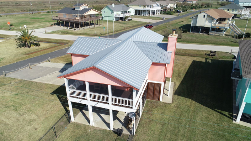 Houston metal roof aerial video 15