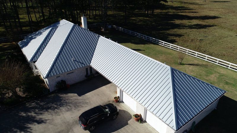 Houston metal roof aerial video 22