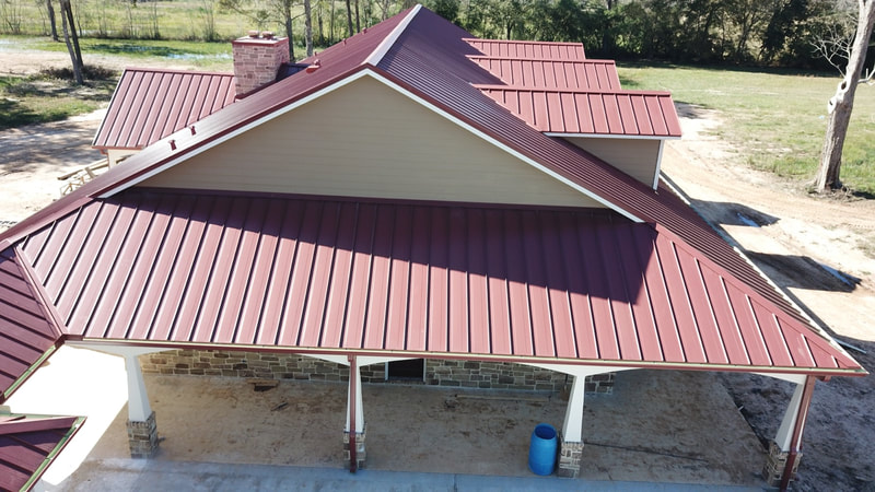 Houston metal roof aerial video 5