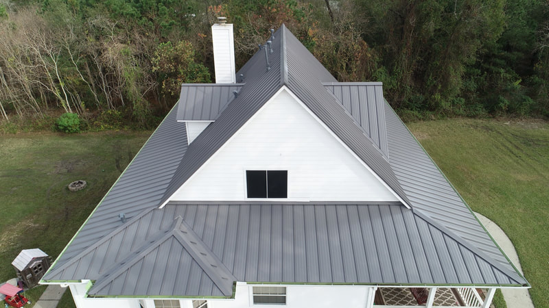 Houston metal roof aerial video 19