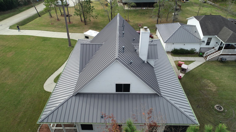 Houston metal roof aerial video 20