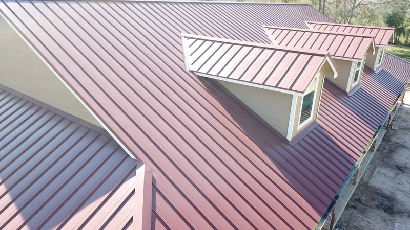Houston metal roof aerial video 4