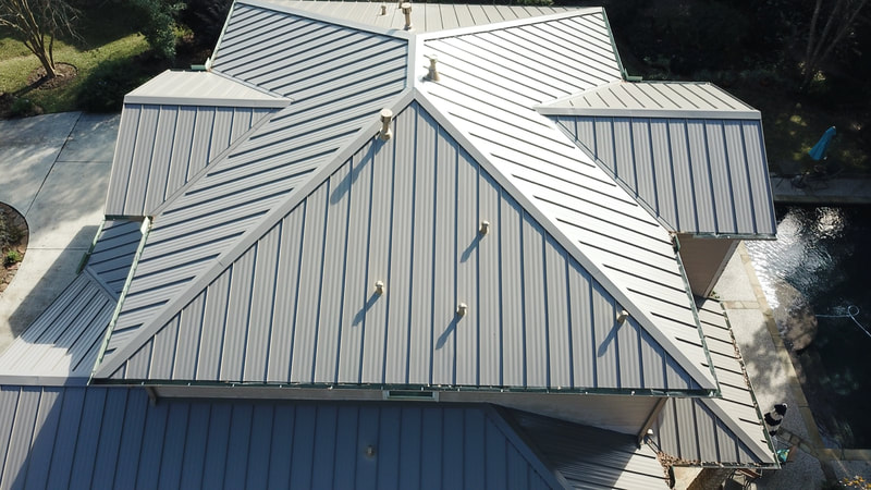 Houston metal roof aerial video 9